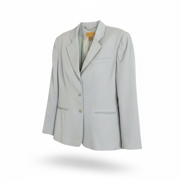 Classiques Entier Tan 100% Wool Tailored Blazer Petite Size L - Picture 3 of 12